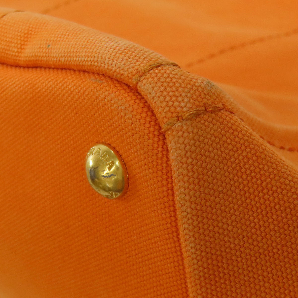 PRADA Handbag canvas Orange Canapa