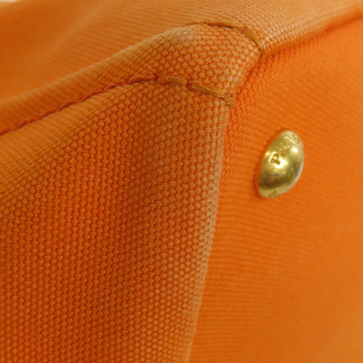PRADA Handbag canvas Orange Canapa