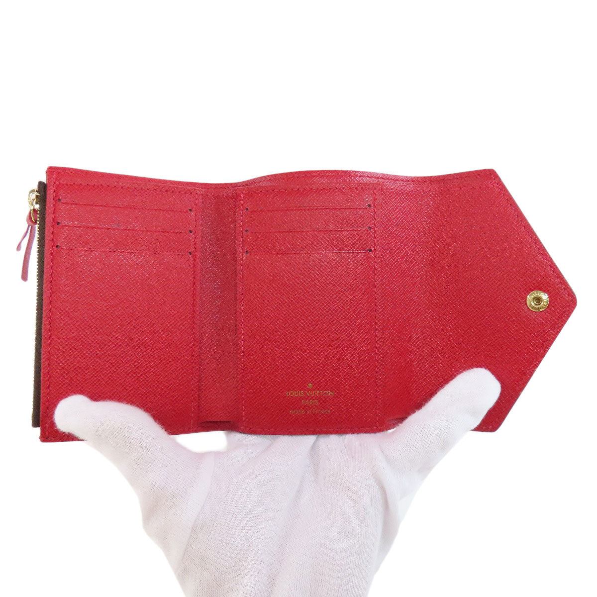 LOUIS VUITTON Bifold Wallet N41659 Damier canvas Brown Portefeuille Victorine