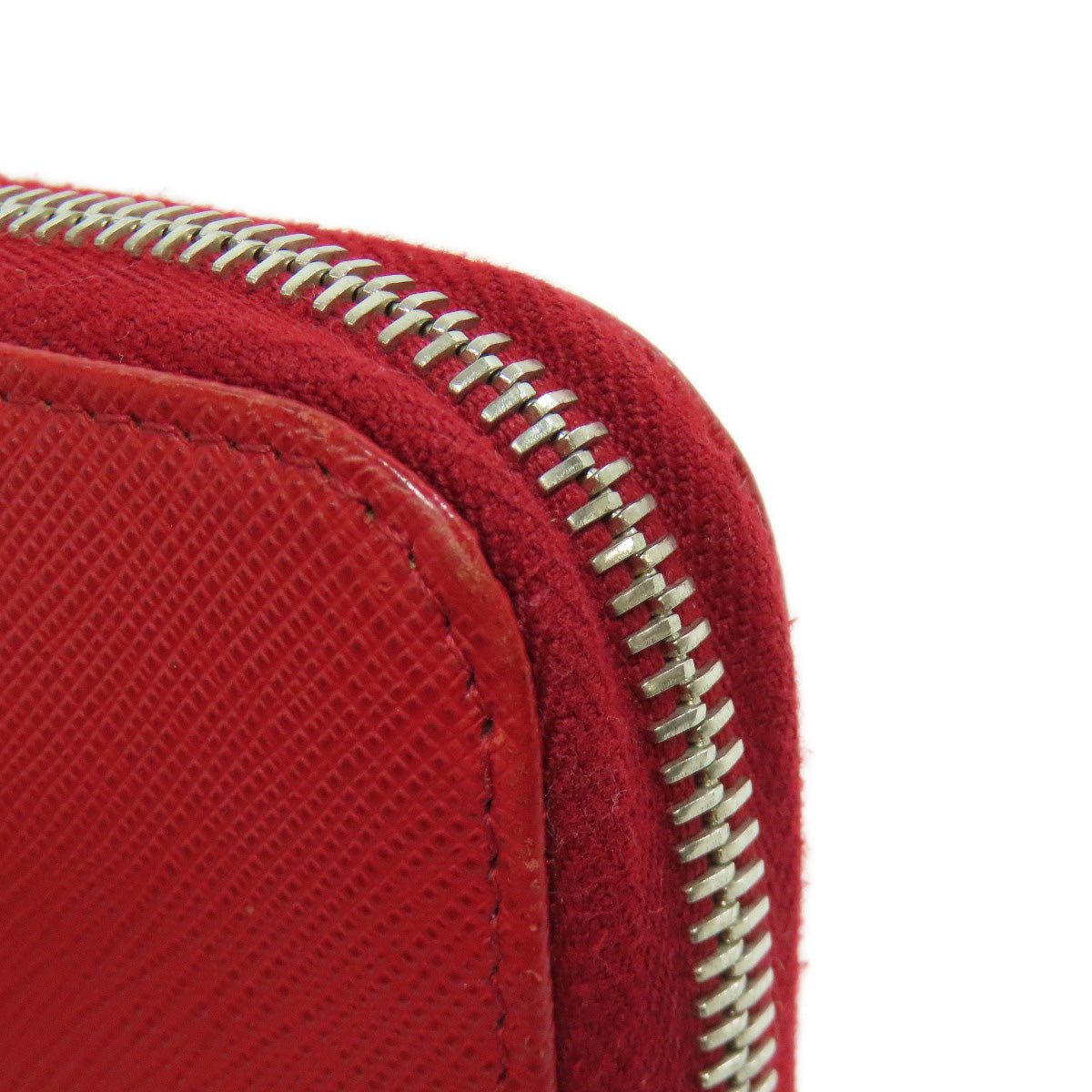 PRADA Long Wallet Purse Safiano Red logo