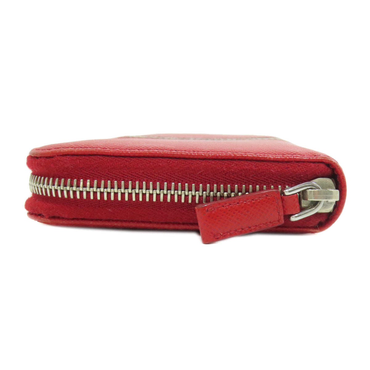 PRADA Long Wallet Purse Safiano Red logo