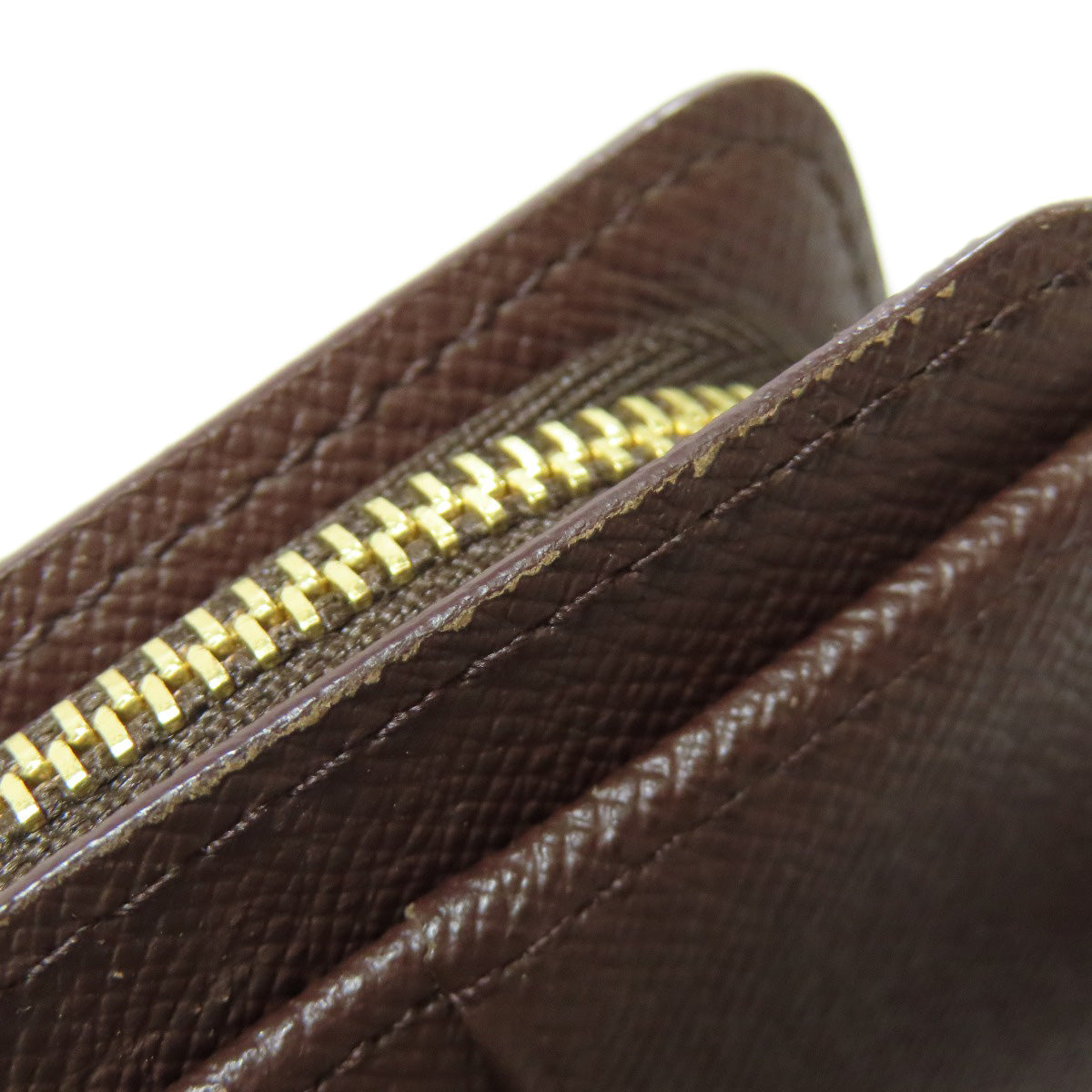 LOUIS VUITTON Bifold Wallet M61668 Damier canvas Brown Compact zip