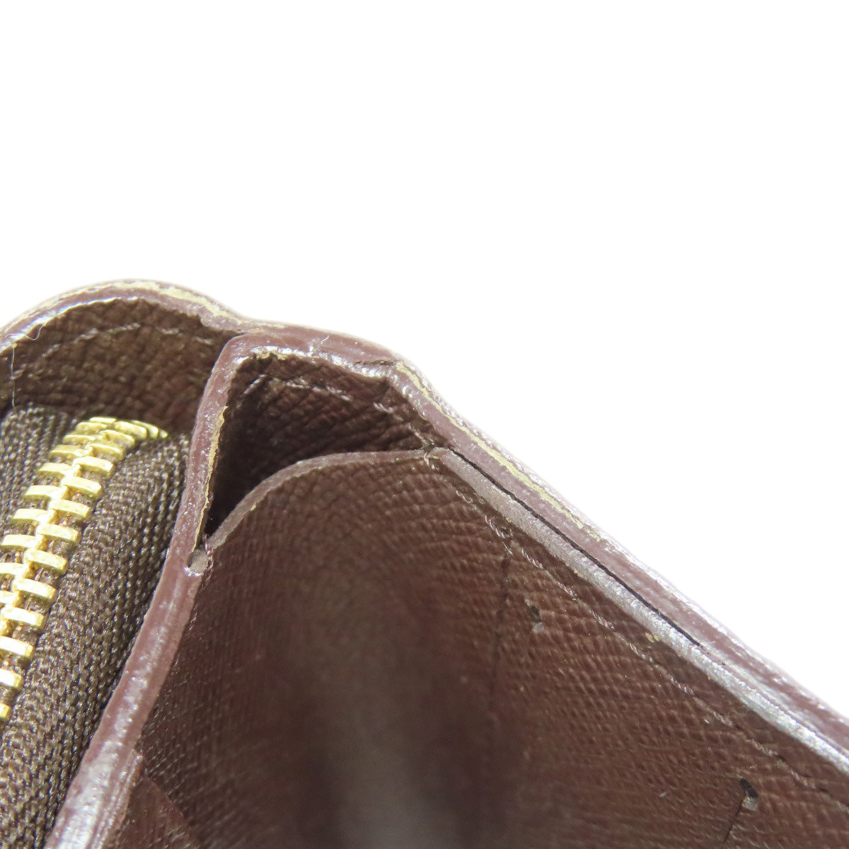 LOUIS VUITTON Bifold Wallet M61668 Damier canvas Brown Compact zip
