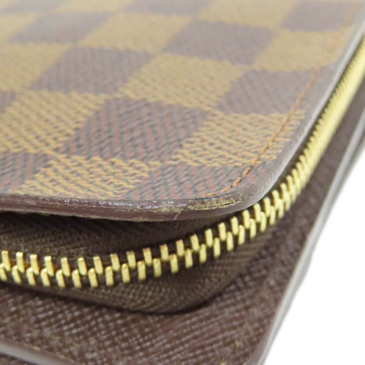LOUIS VUITTON Bifold Wallet M61668 Damier canvas Brown Compact zip