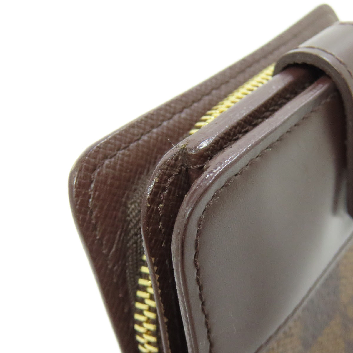 LOUIS VUITTON Bifold Wallet M61668 Damier canvas Brown Compact zip