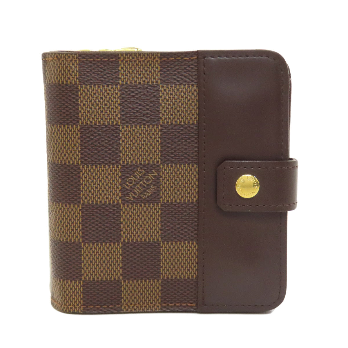 LOUIS VUITTON Bifold Wallet M61668 Damier canvas Brown Compact zip
