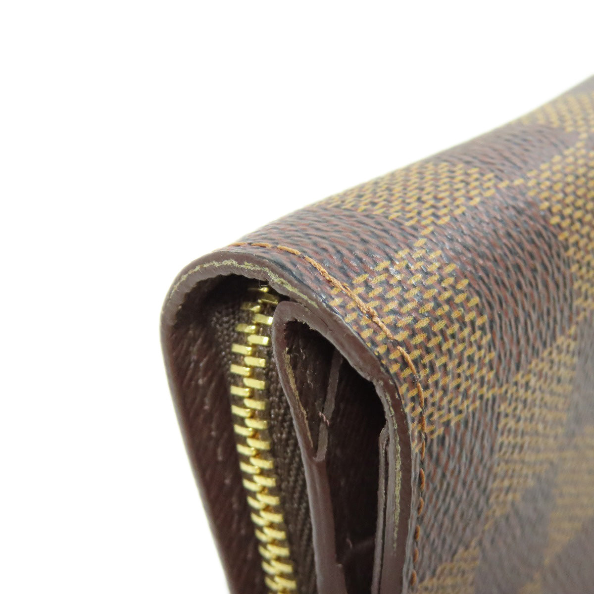 LOUIS VUITTON Bifold Wallet M61668 Damier canvas Brown Compact zip