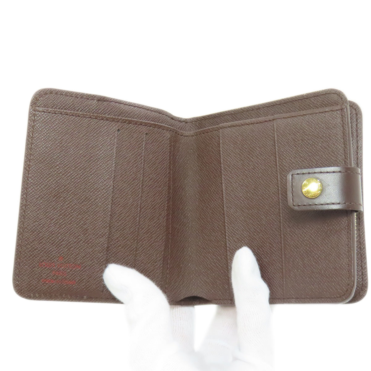 LOUIS VUITTON Bifold Wallet M61668 Damier canvas Brown Compact zip