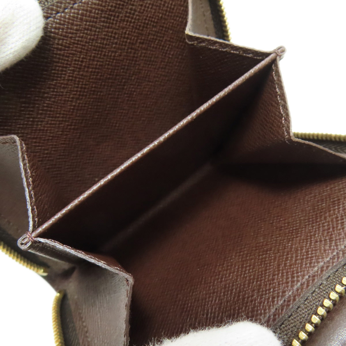 LOUIS VUITTON Bifold Wallet M61668 Damier canvas Brown Compact zip