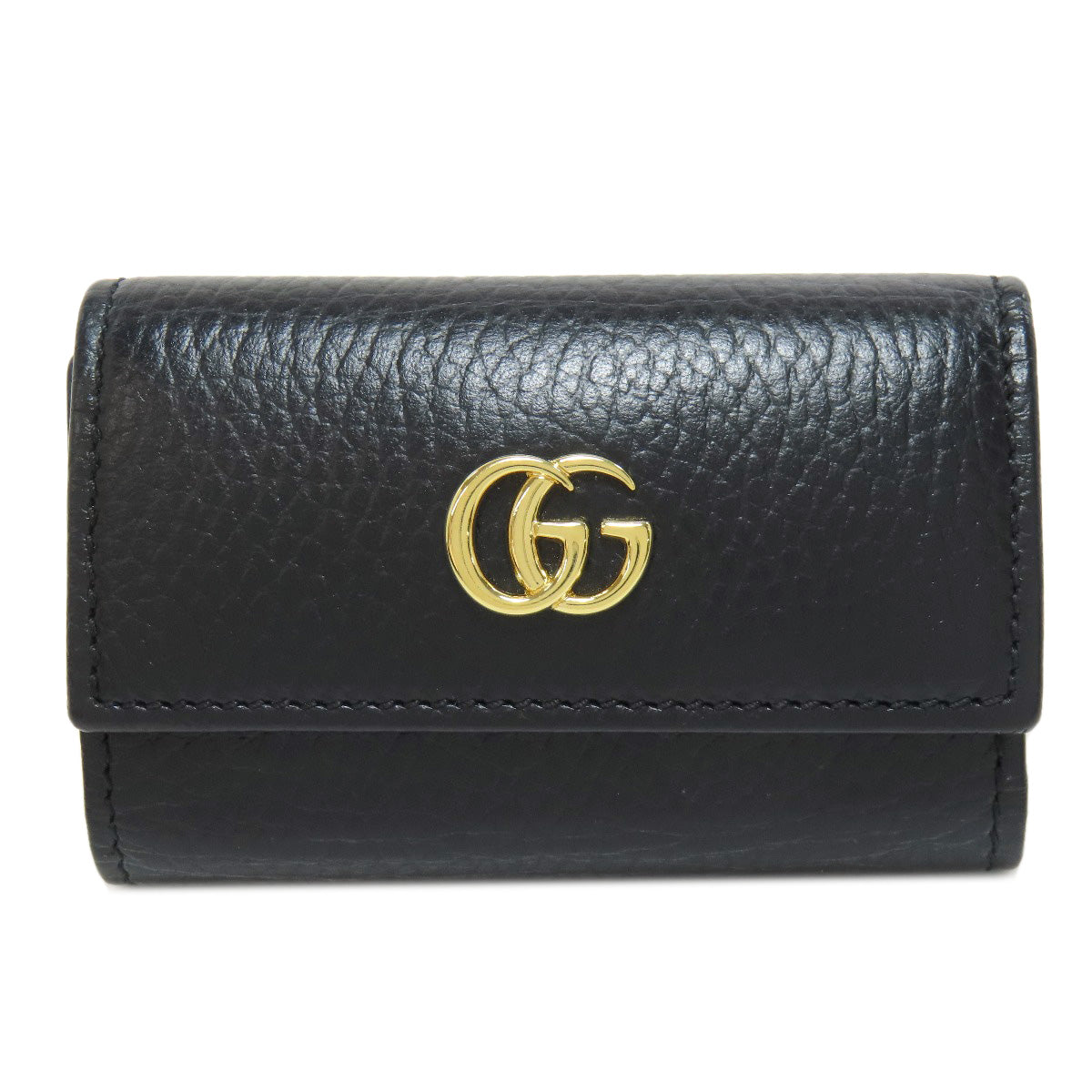 GUCCI Key case Key holder 456118 leather black Double G