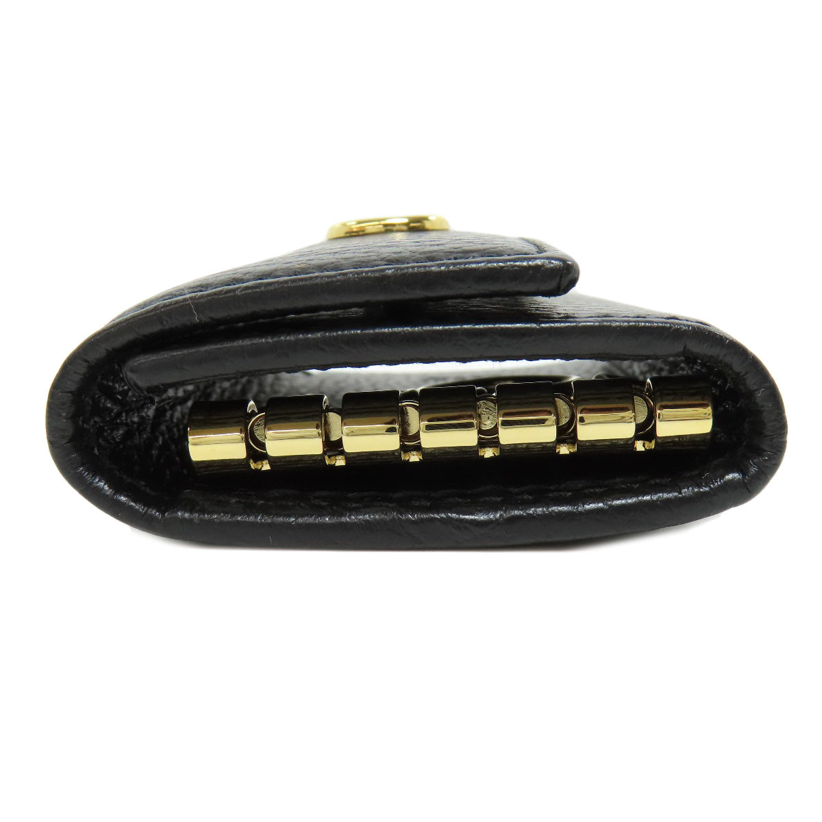 GUCCI Key case Key holder 456118 leather black Double G