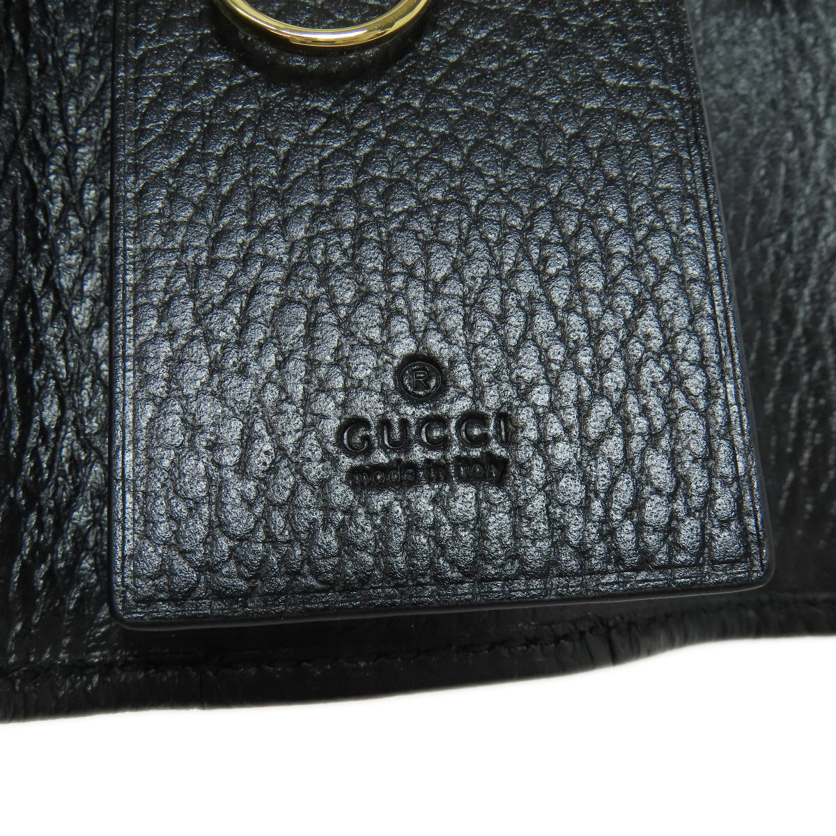 GUCCI Key case Key holder 456118 leather black Double G