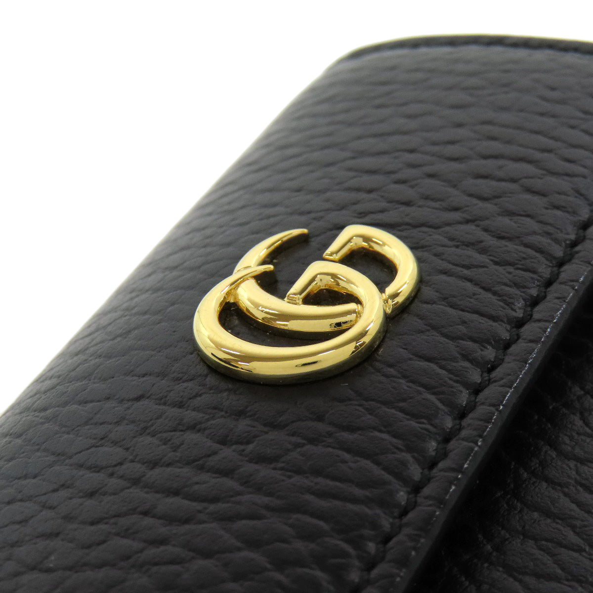 GUCCI Key case Key holder 456118 leather black Double G