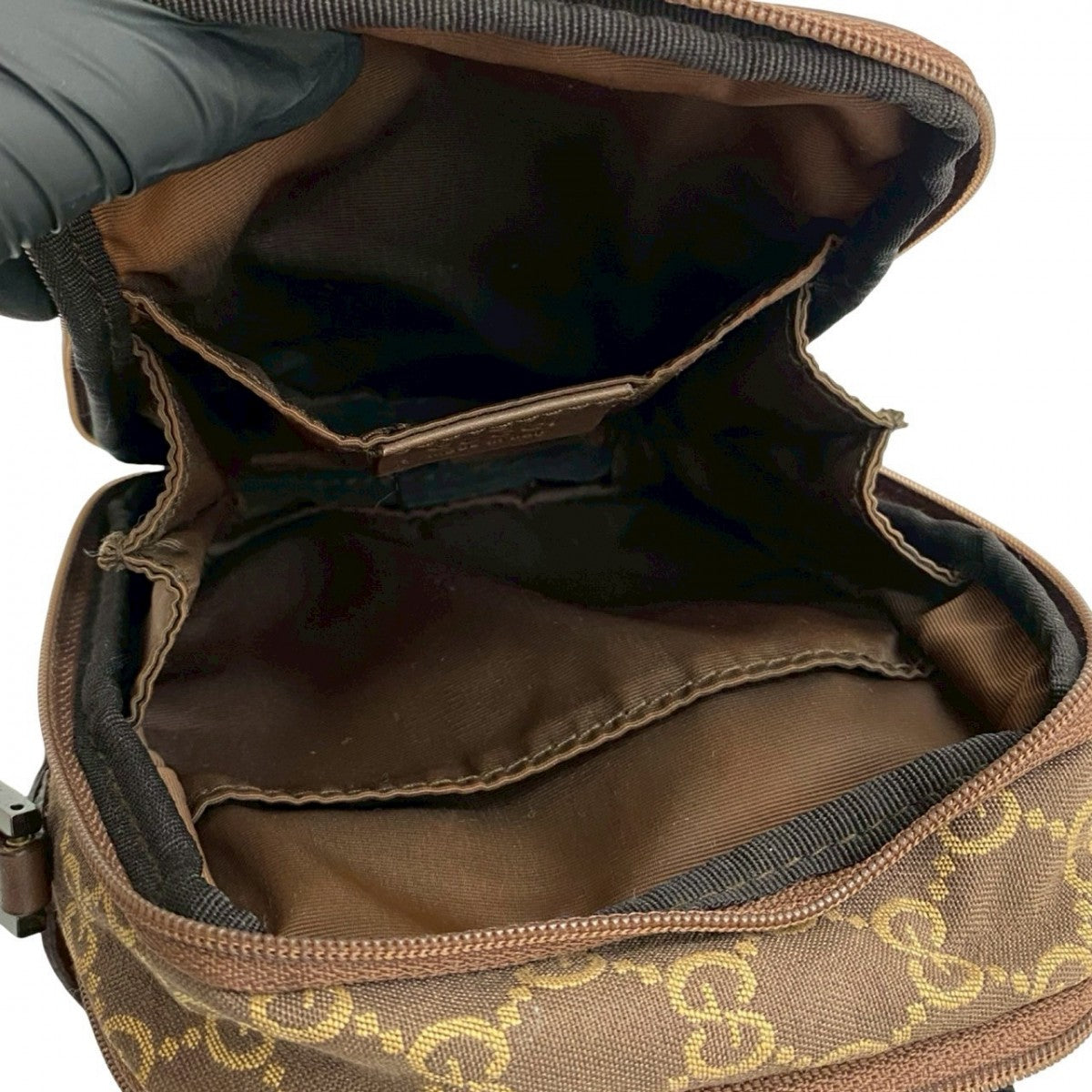 GUCCI Shoulder Bag canvas Brown