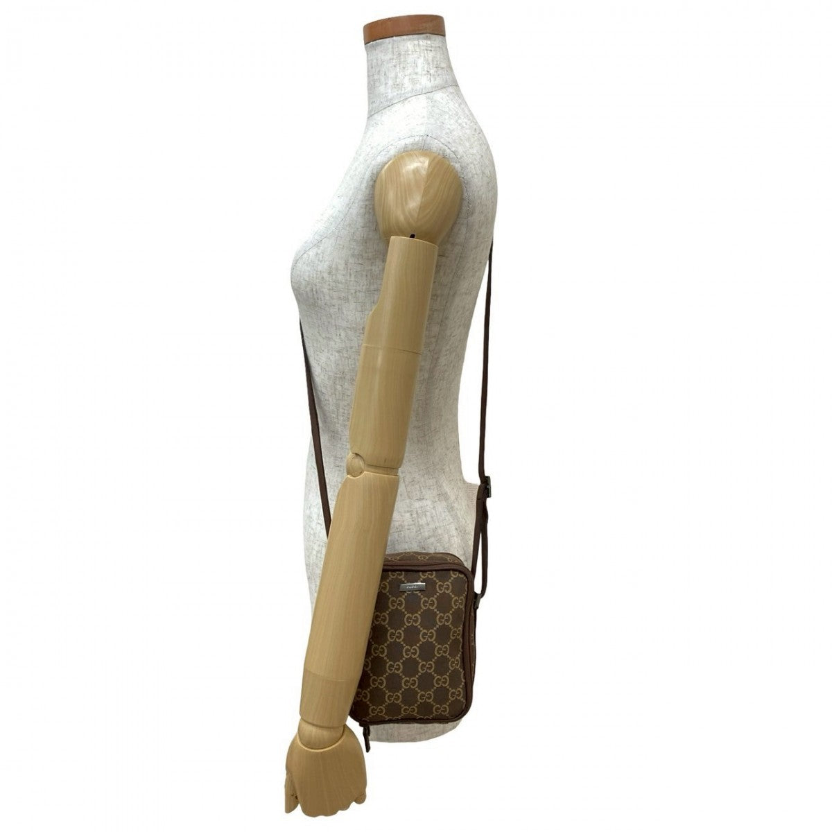 GUCCI Shoulder Bag canvas Brown