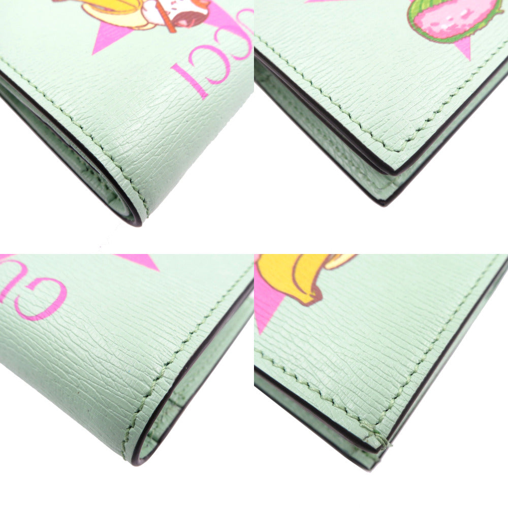 GUCCI Bifold Wallet 701009 leather Emerald Bananya Women Used Authentic