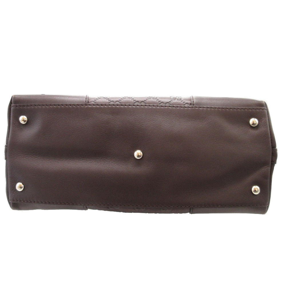 GUCCI Shoulder Bag 257070 leather Brown Lovely Guccisima Women Used Authentic