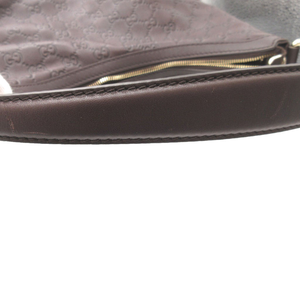 GUCCI Shoulder Bag 257070 leather Brown Lovely Guccisima Women Used Authentic