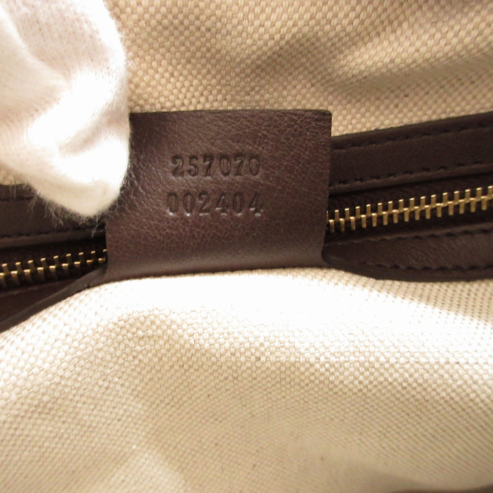 GUCCI Shoulder Bag 257070 leather Brown Lovely Guccisima Women Used Authentic