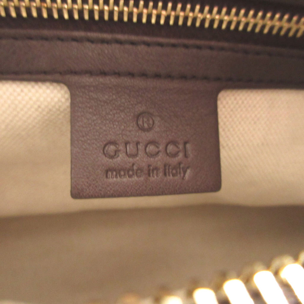 GUCCI Shoulder Bag 257070 leather Brown Lovely Guccisima Women Used Authentic