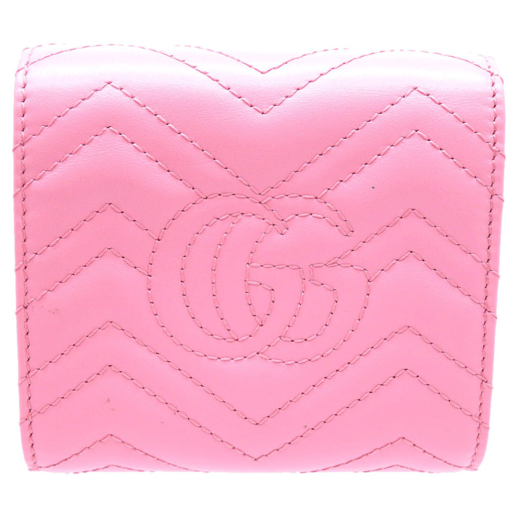 GUCCI Bifold Wallet 598629 leather pink GG Marmont