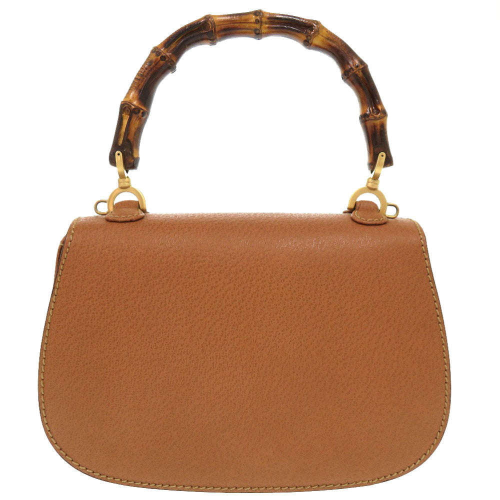 GUCCI Handbag 000 2046 0188 Bamboo Brown 2WAY Women Used Authentic