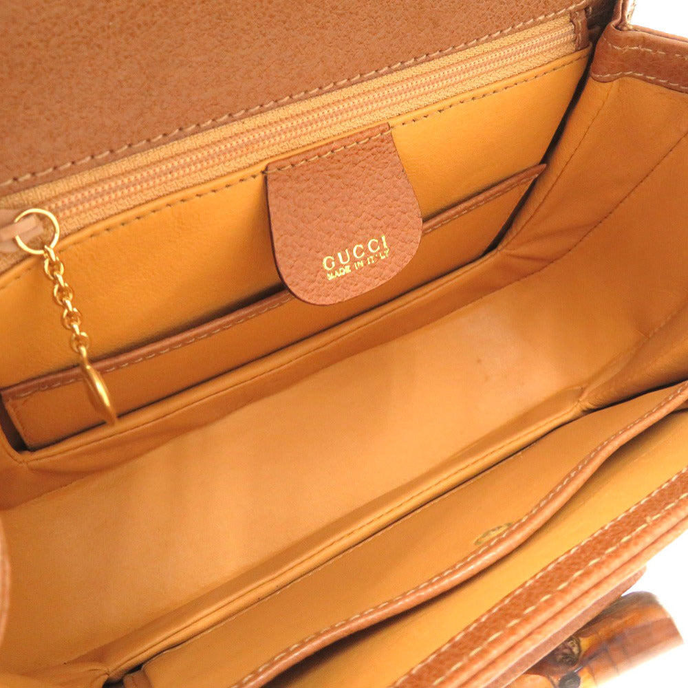 GUCCI Handbag 000 2046 0188 Bamboo Brown 2WAY Women Used Authentic