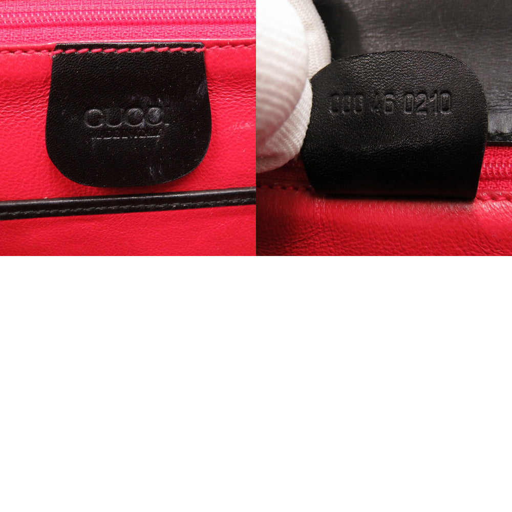 GUCCI Handbag 000 46 0210 leather black Lady Rock Vintage Women Used Authentic