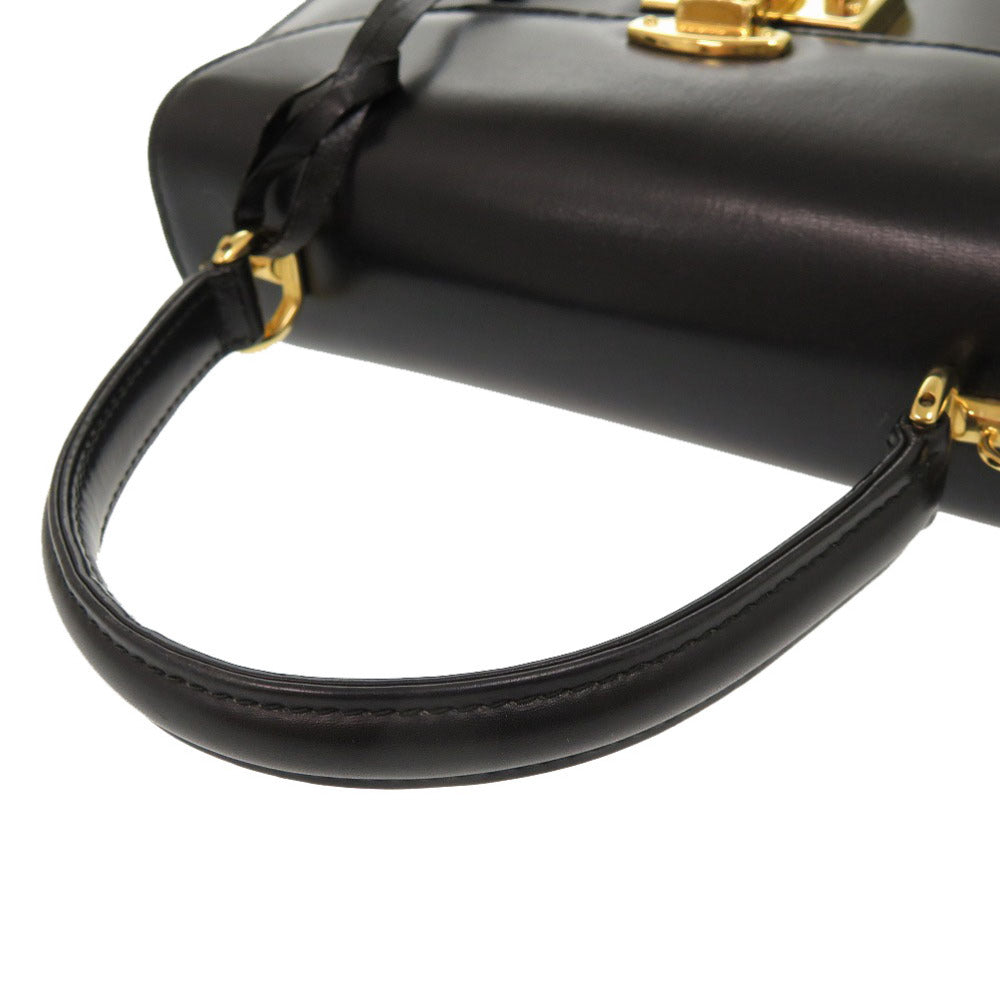 GUCCI Handbag 000 46 0210 leather black Lady Rock Vintage Women Used Authentic