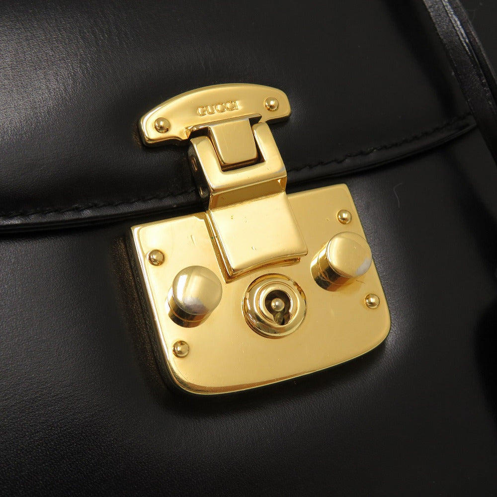 GUCCI Handbag 000 46 0210 leather black Lady Rock Vintage Women Used Authentic