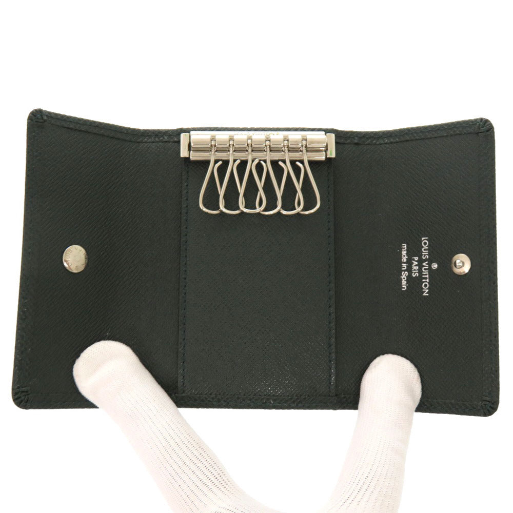 LOUIS VUITTON Key case Key holder M30534 Taiga Leather Deep green Taiga Multicles6 mens Used Authentic