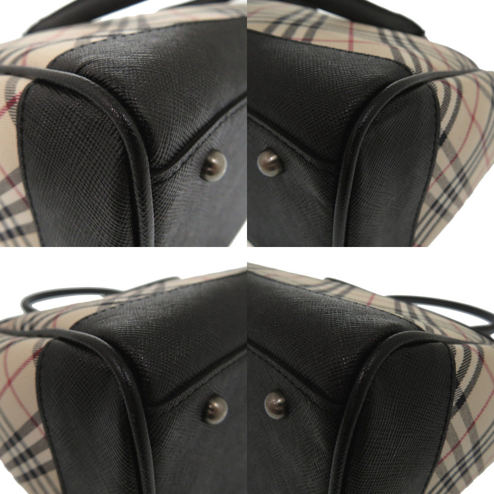 BURBERRY Handbag Canvas, Leather beige Nova Check