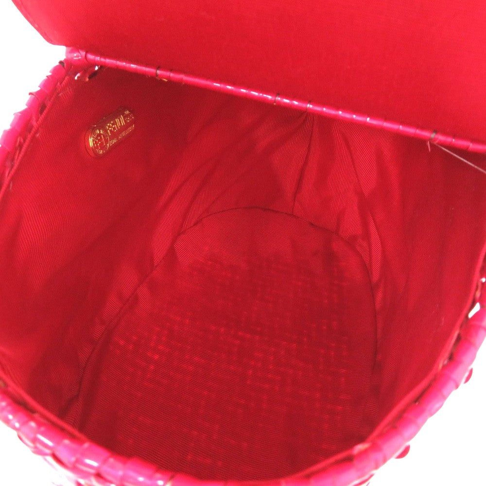 FENDI Handbag straw pink Basket bag vanity bag Women Used Authentic