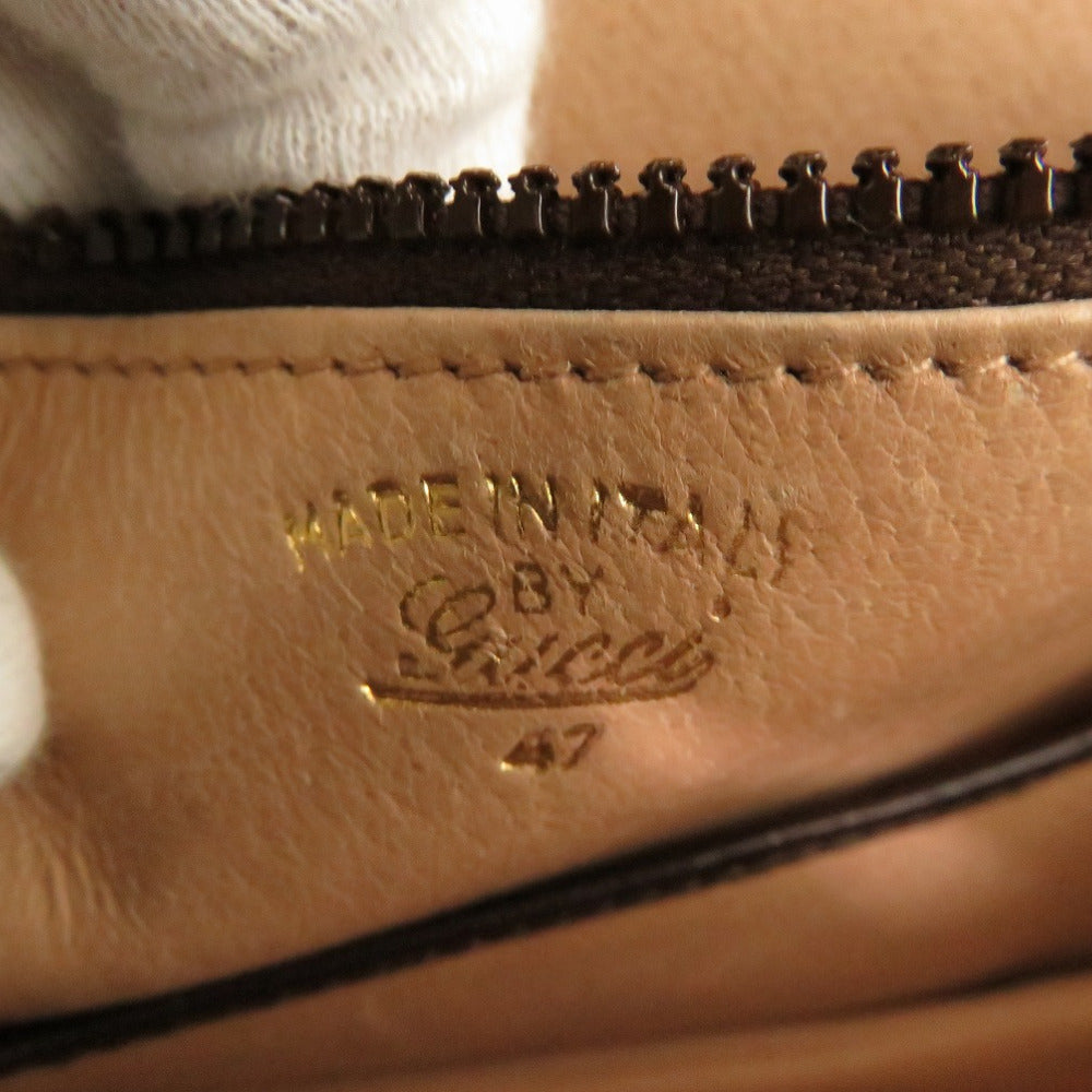 GUCCI Handbag leather Brown Bamboo turnlock handbag Women Used Authentic
