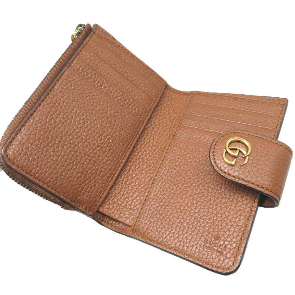 GUCCI Bifold Wallet 739498 leather Brown Double G