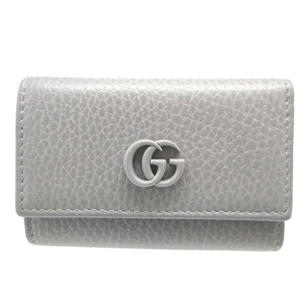 GUCCI Key case Key holder 456118 leather gray GG Marmont