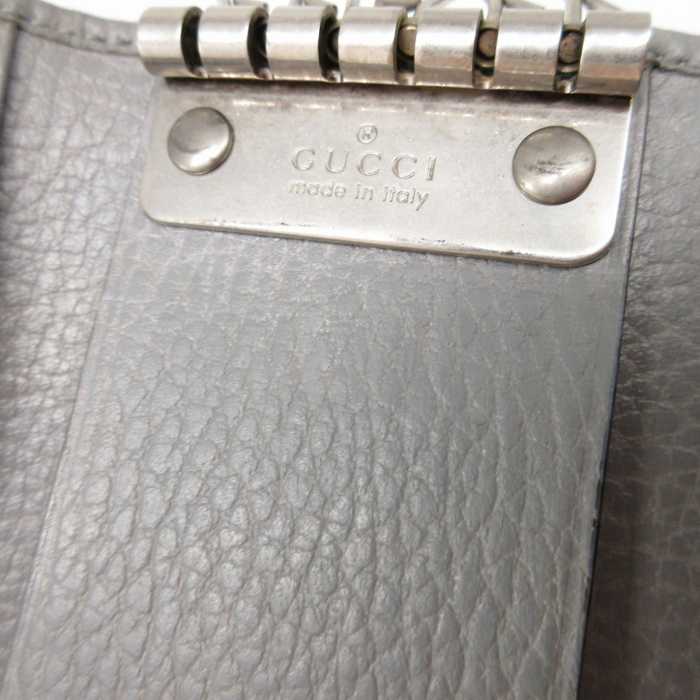 GUCCI Key case Key holder 456118 leather gray GG Marmont