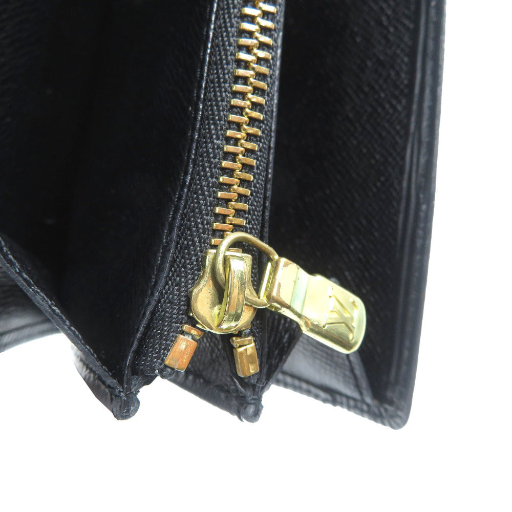 LOUIS VUITTON Long Wallet Purse M63592 Epi Leather Noir Epi Pochette Porto Monnet Credit