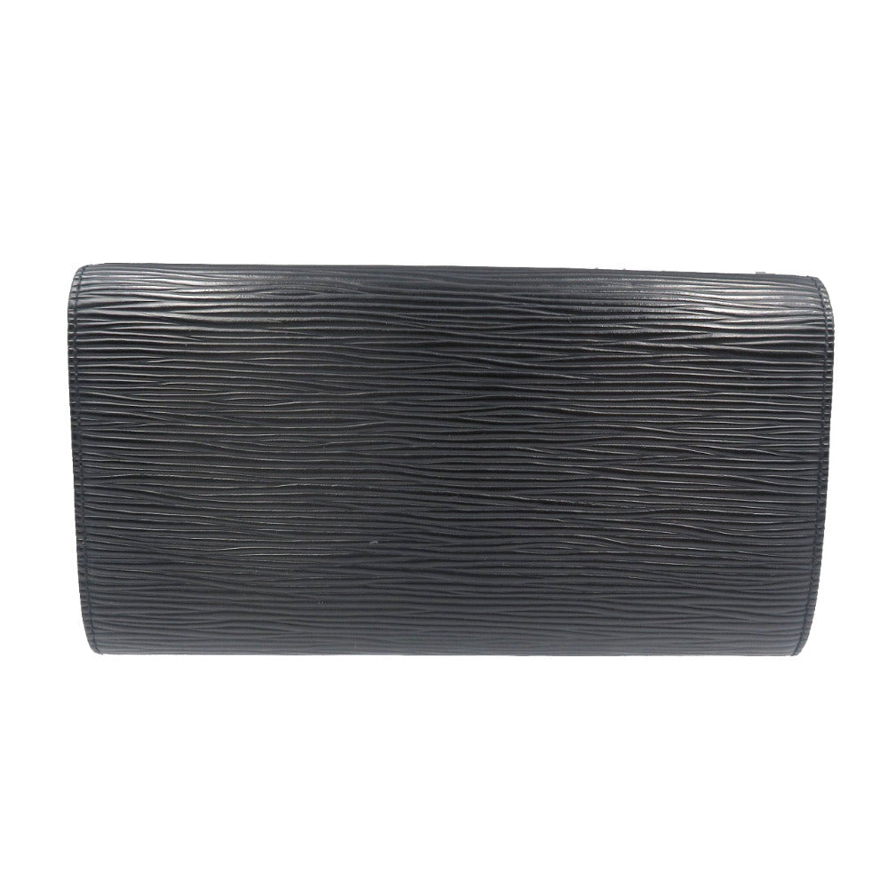 LOUIS VUITTON Long Wallet Purse M63592 Epi Leather Noir Epi Pochette Porto Monnet Credit