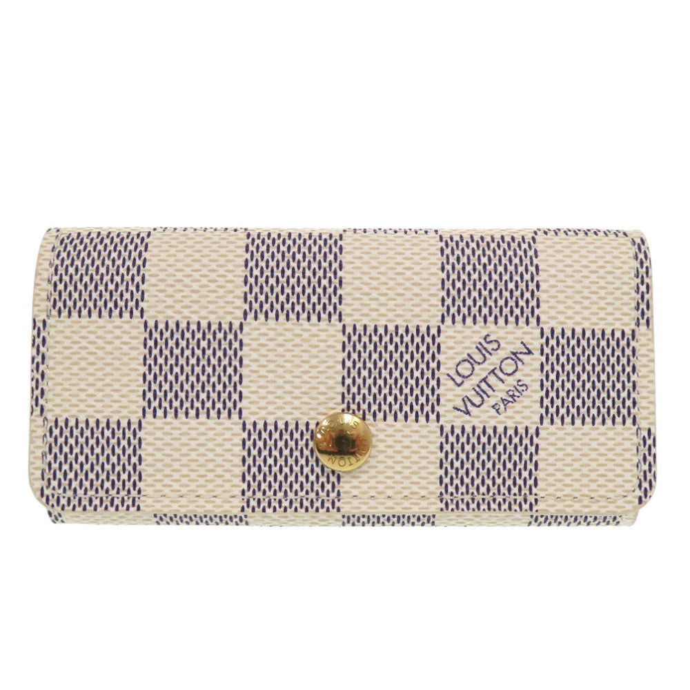 LOUIS VUITTON Key case Key holder N60020 Damier Azur Canvas gray Multicles4