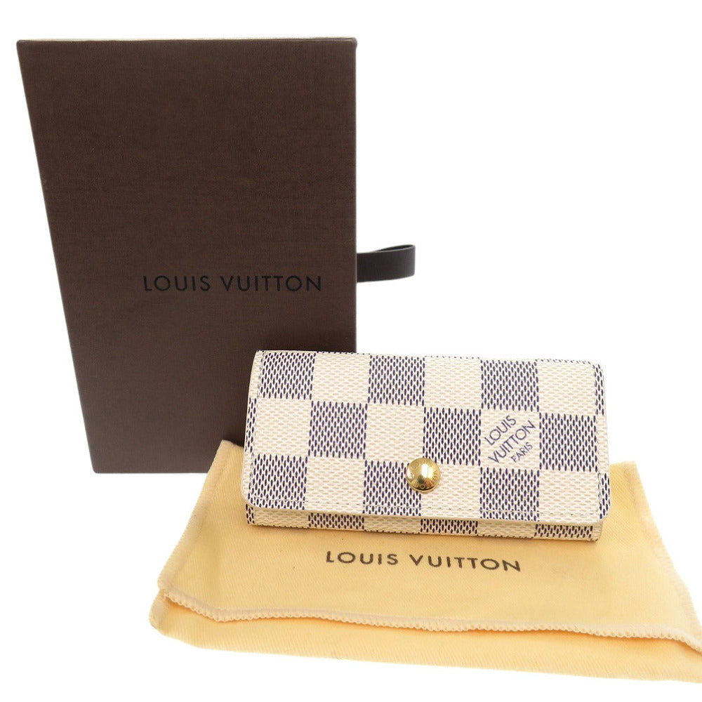 LOUIS VUITTON Key case Key holder N60020 Damier Azur Canvas gray Multicles4