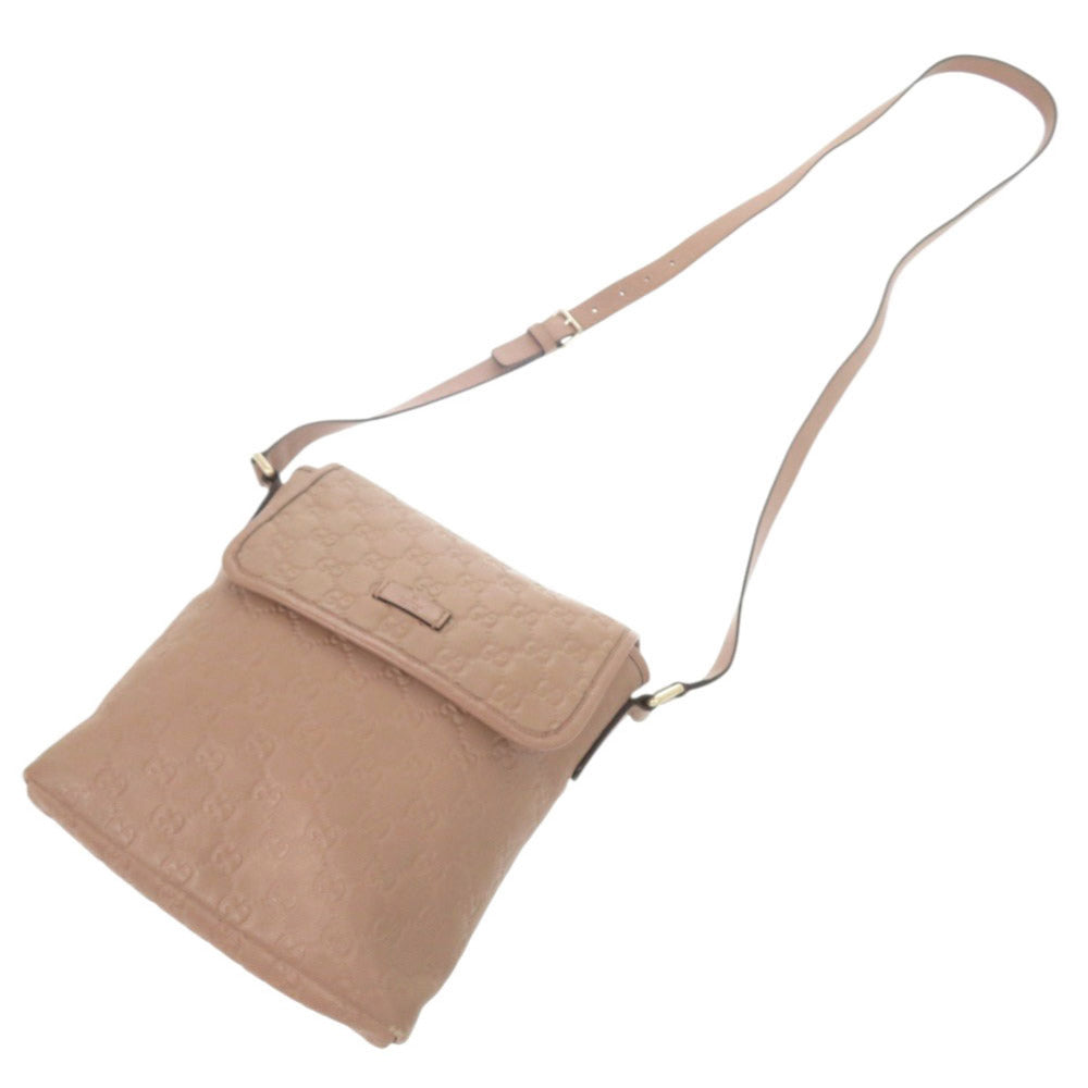 GUCCI Shoulder Bag 223666 leather pink beige Guccisima