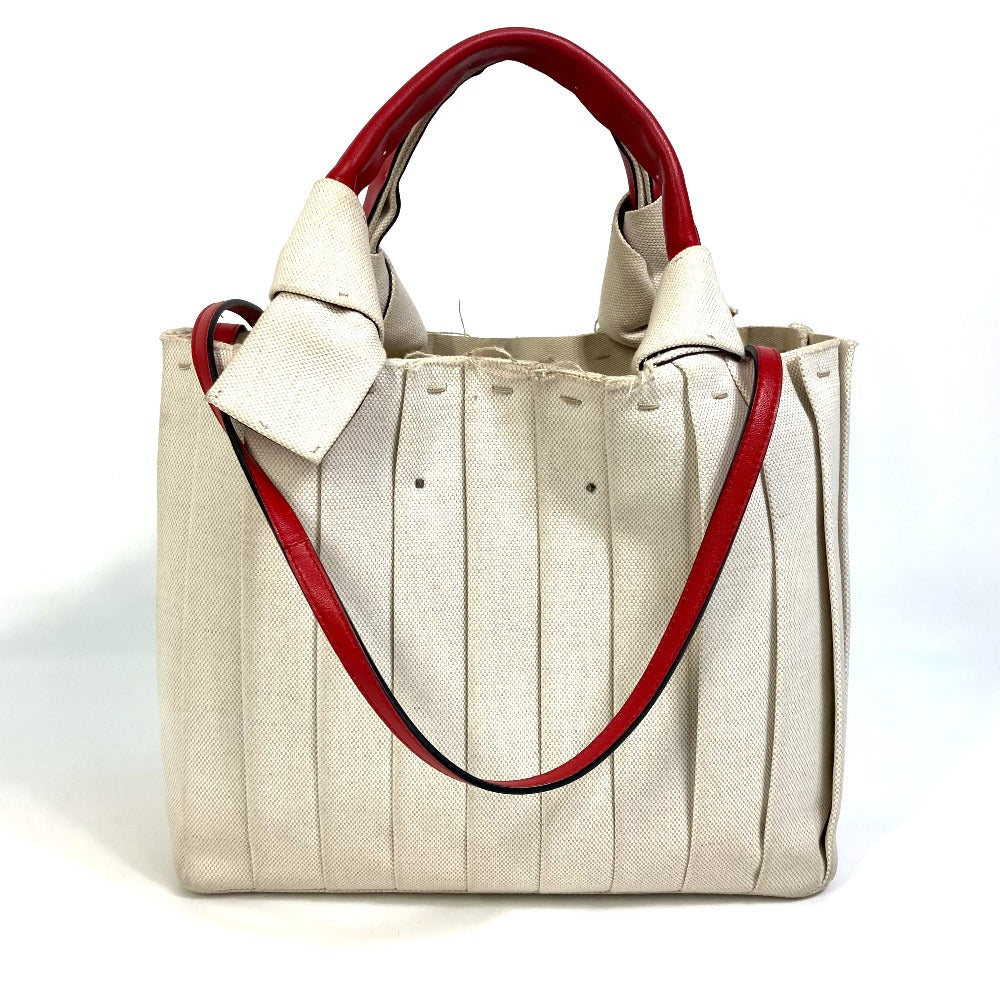 Valentino Garavani Handbag canvas Beige / red Atelier Brisse Edition Women Used Authentic