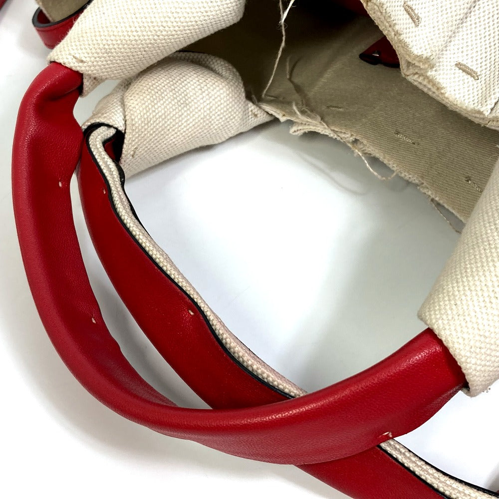 Valentino Garavani Handbag canvas Beige / red Atelier Brisse Edition Women Used Authentic