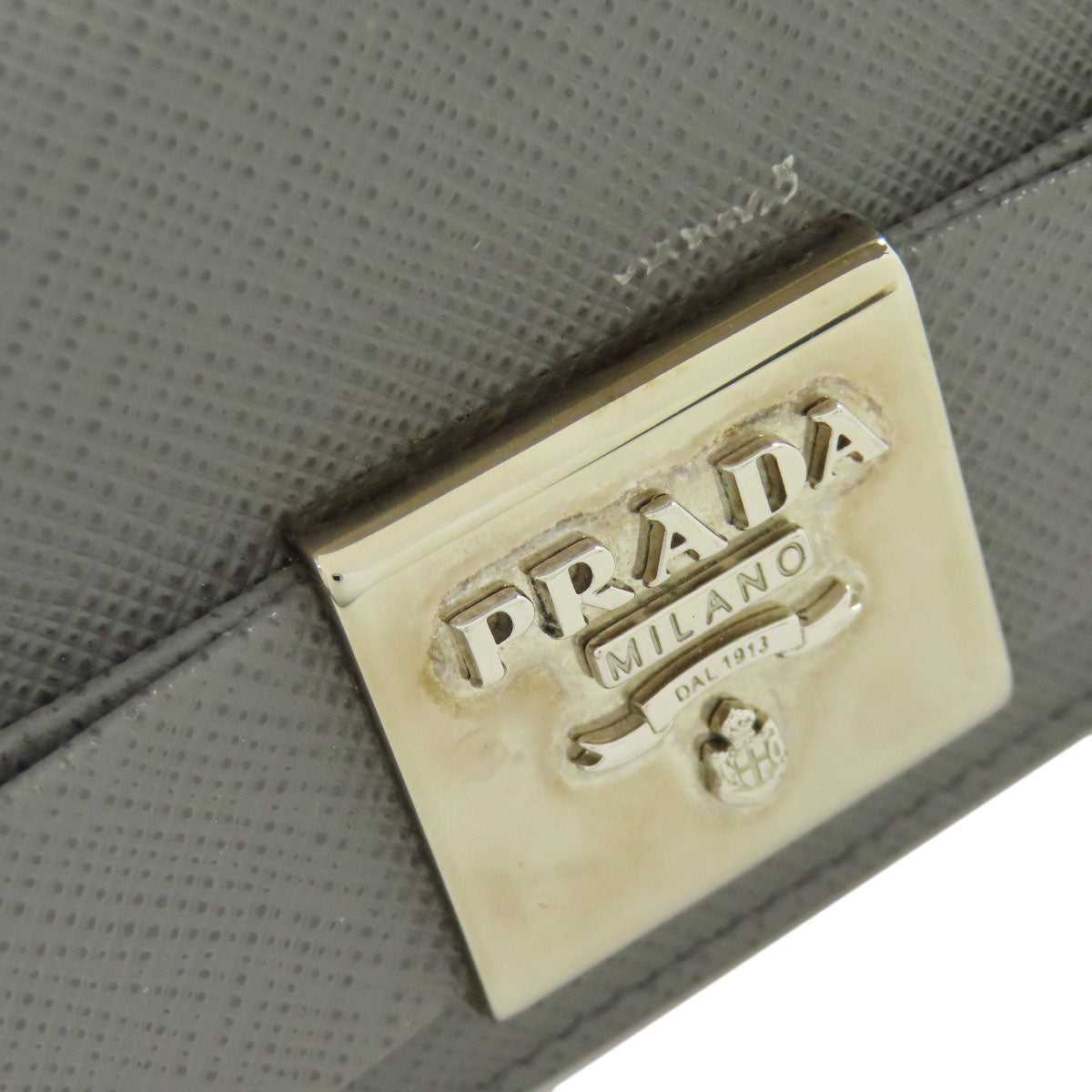 PRADA Card Case Safiano gray Fiocco