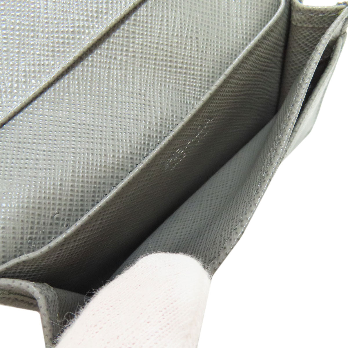 PRADA Card Case Safiano gray Fiocco