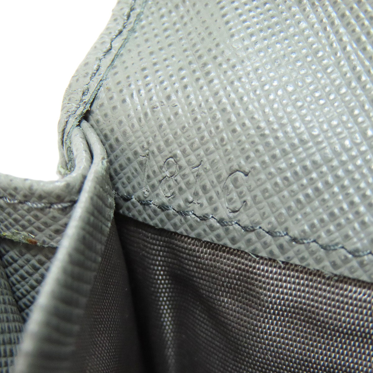 PRADA Card Case Safiano gray Fiocco