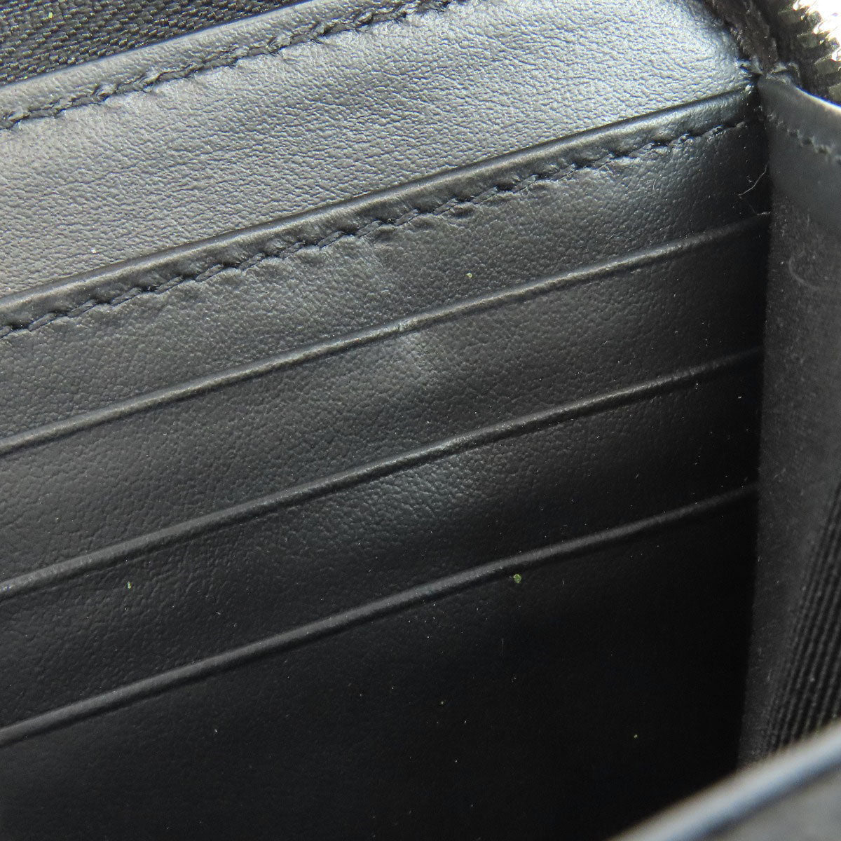 BURBERRY Long Wallet Purse leather black Chain motif