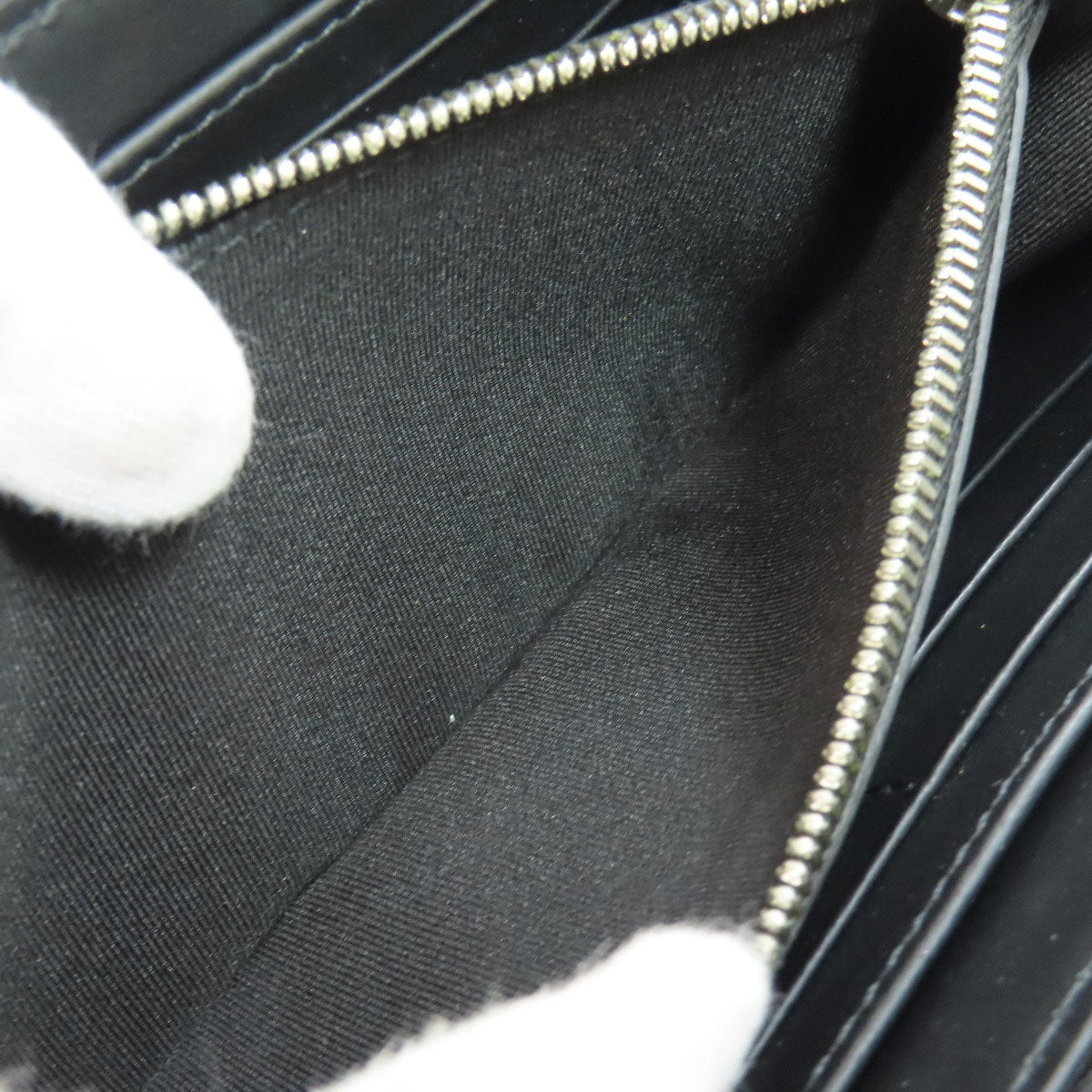 BURBERRY Long Wallet Purse leather black Chain motif