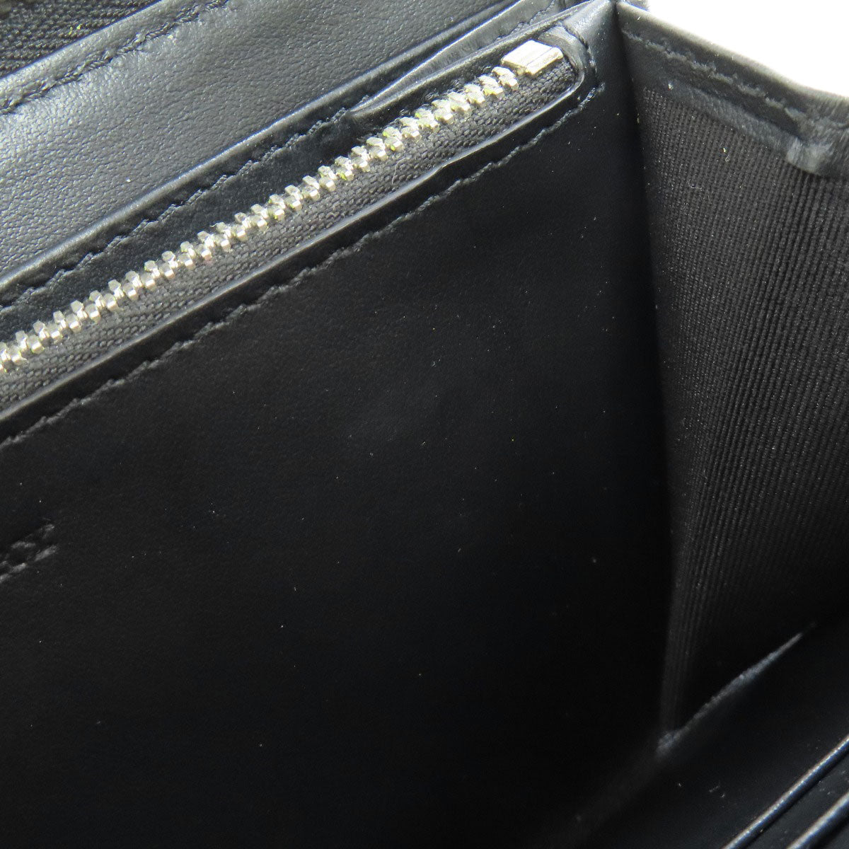 BURBERRY Long Wallet Purse leather black Chain motif
